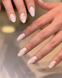 Elegant clean girl style demonstrating professional office nails