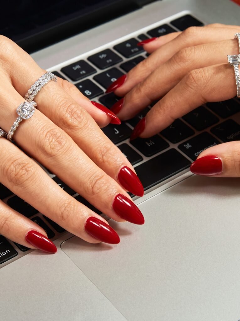 An executive leadership manicure design styled beautifully at our luxury fullerton nail spa