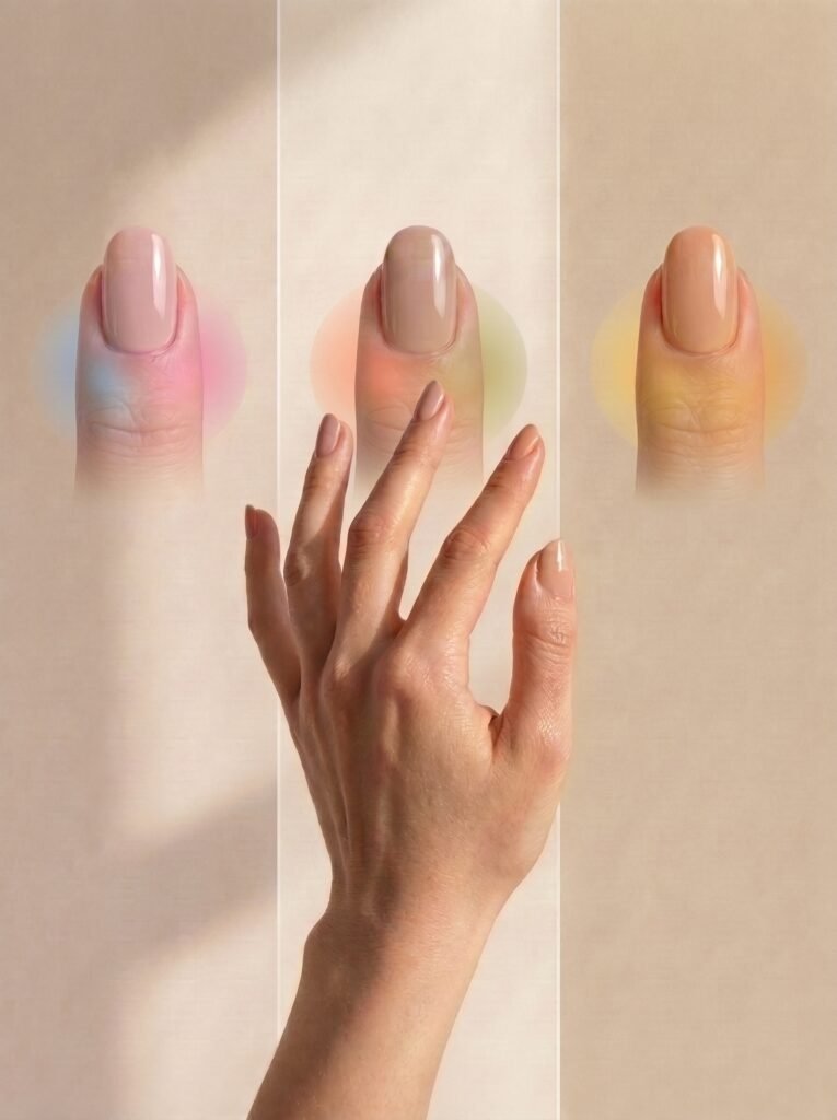 nude builder gel colors matched to different skin tones for the most flattering result