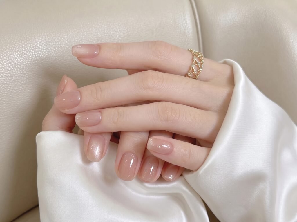 gel nails on short nails helping improve nail strength and overall appearance