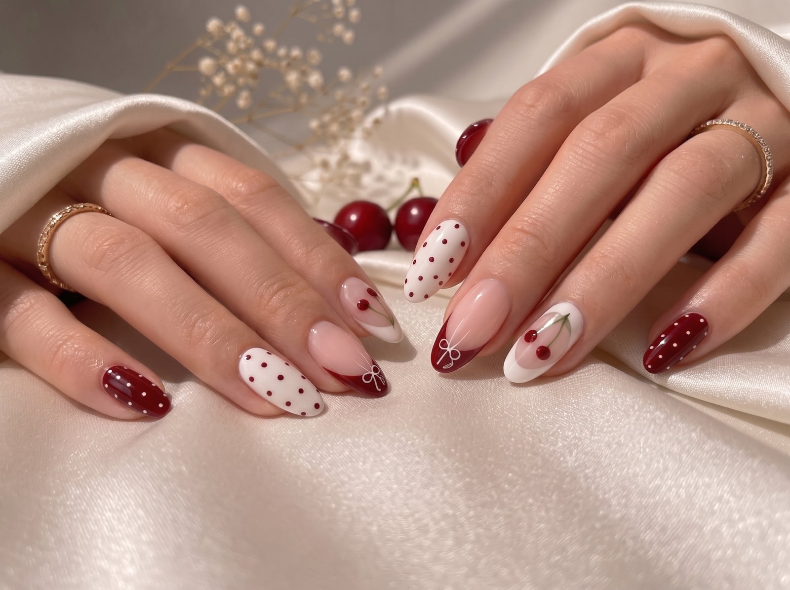cute nails designs trending in 2026 with pastel bows hearts and kawaii nail art