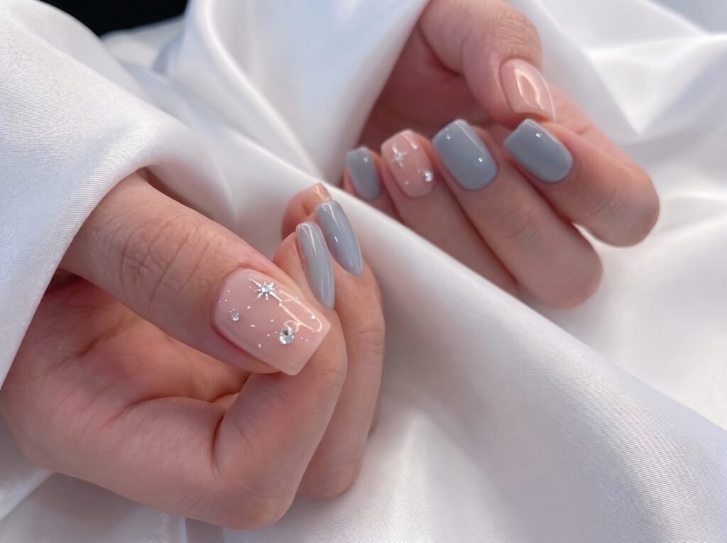 gel nails on short nails featuring modern 2026 manicure trends for short natural nails