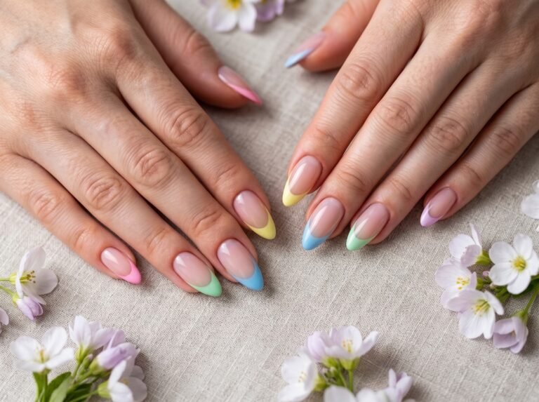 The Most Popular French Tip Nails Colors for 2026 Most popular french tip nails colors trending in 2026 featuring milky white, nude pink, chrome silver, lavender, pastel blue and burgundy tips