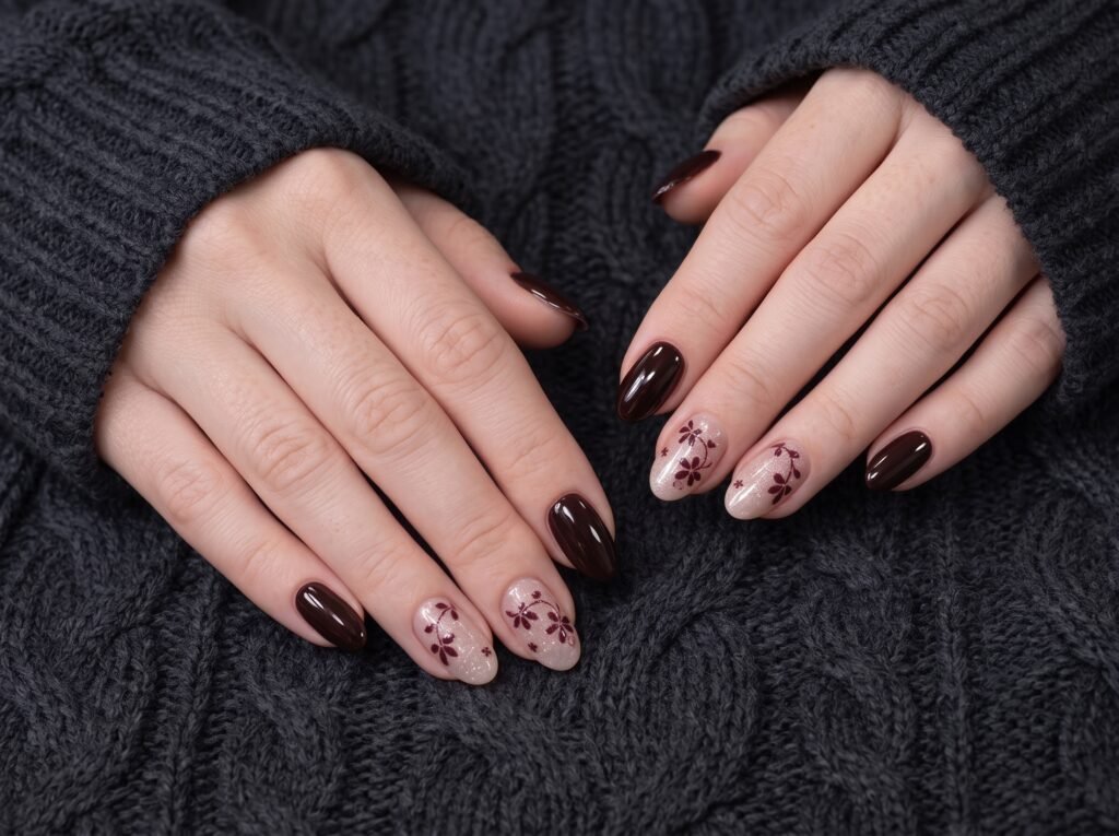 acrylic nails near me featuring short rounded acrylic nails that support comfortable typing