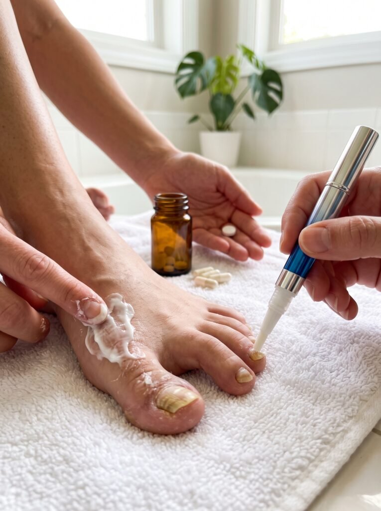A comparison of messy creams and pills versus targeted application with the orvelle nail fungus pen