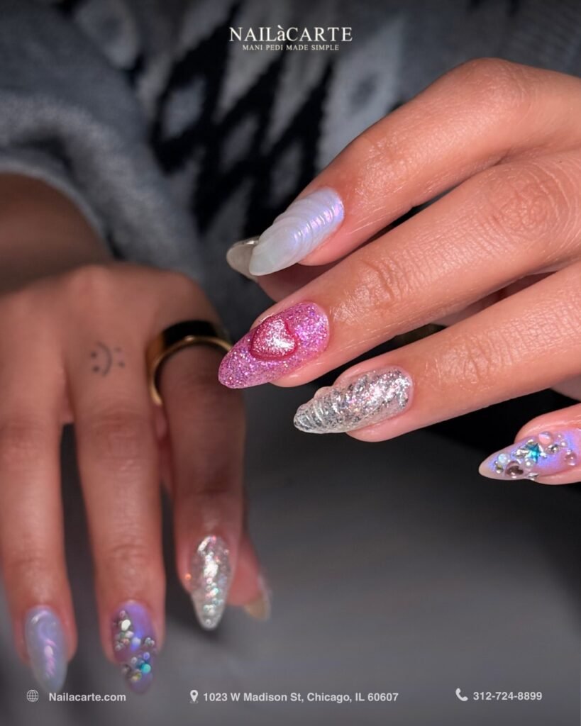 Natural-looking builder gel nails with balanced thickness