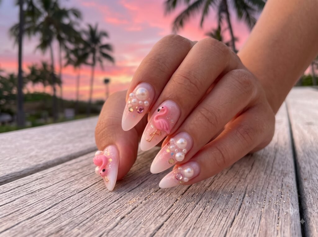 flamant nails designs for everyday style, weddings, and elegant occasions