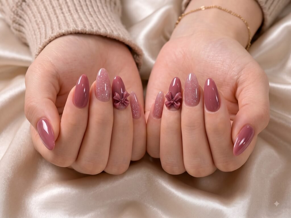 Soft pink premier nails designs with a delicate glossy finish