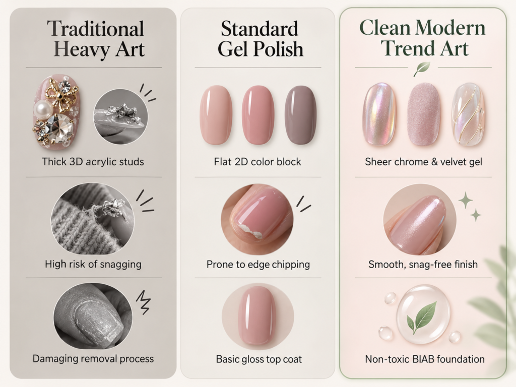 Precision cuticle prep and non-toxic BIAB overlay for trendy nail designs River North at NailàCarte.