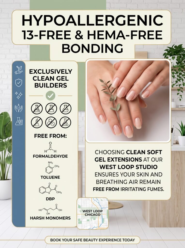 Non-toxic 13-free and HEMA-free bonding gel for gel-x nails west loop at NailàCarte.