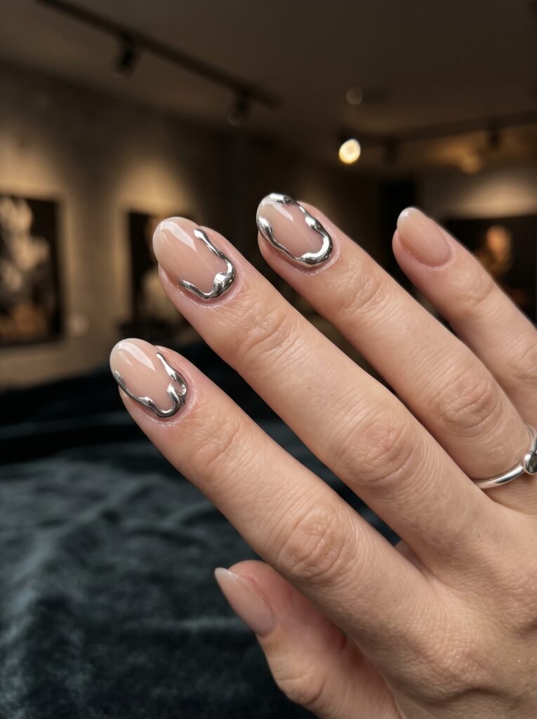 Espresso tortoiseshell micro-French tips featuring elevated september nail ideas Wicker Park at NailàCarte.