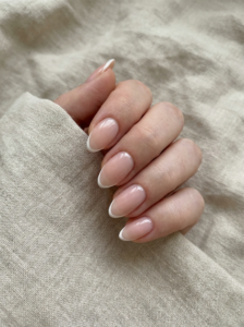 Micro-French Almond Classy Nail Design Streeterville