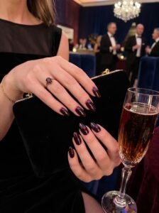 Dark Plum & Cherry Cola High-Gloss gel manicure showcasing good fall nail colors in Streeterville at NailàCarte.