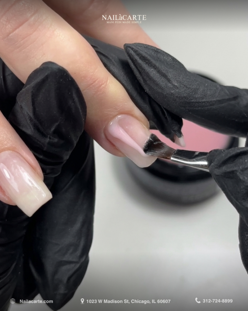 Builder gel nails Chicago on natural nails