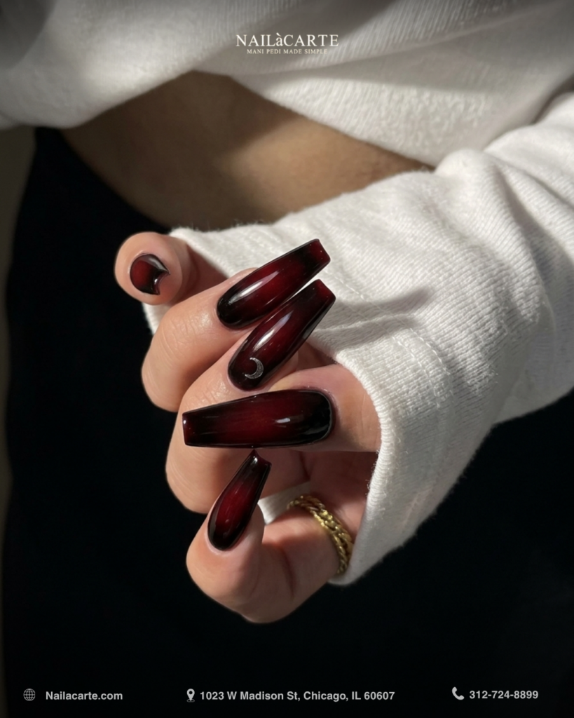 Dark red nails Gold Coast clients can wear this fall